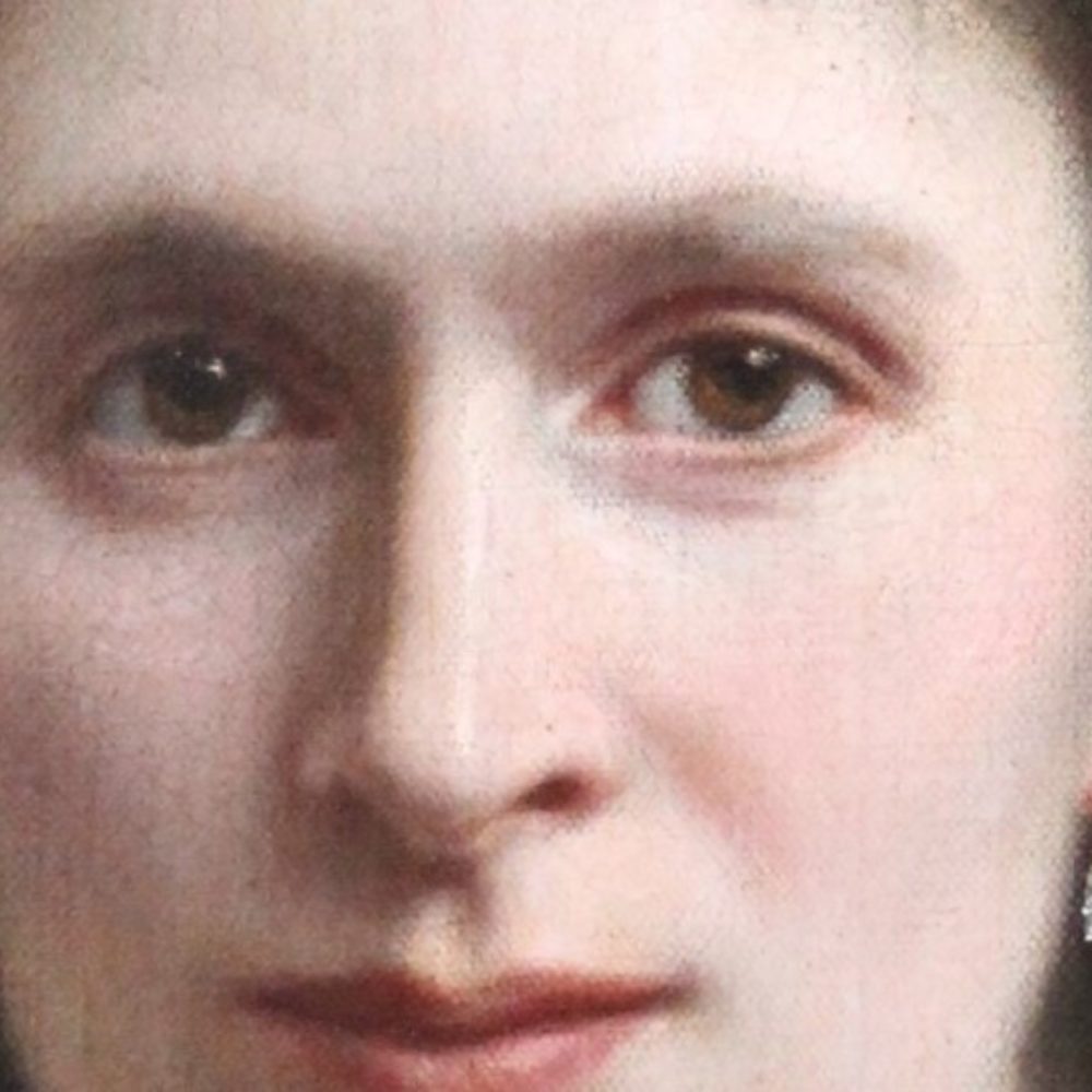 Détail  de portrait de femme XIXème siècle
